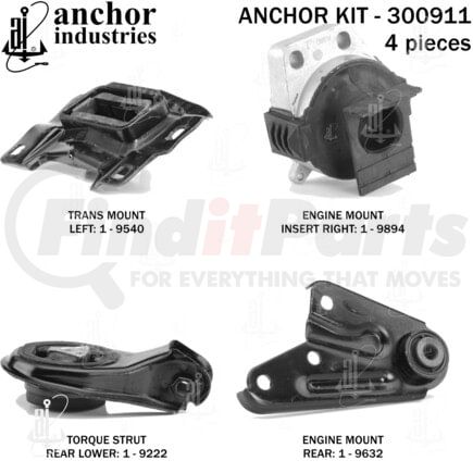 Anchor Motor Mounts 300911 ENGINE MNT KIT