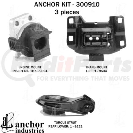 Anchor Motor Mounts 300910 ENGINE MNT KIT