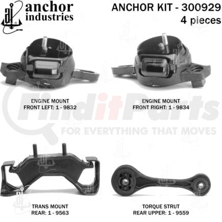 Anchor Motor Mounts 300929 ENGINE MNT KIT
