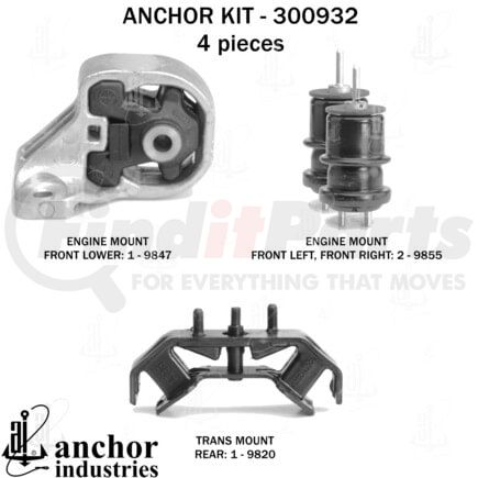 Anchor Motor Mounts 300932 ENGINE MNT KIT