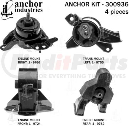 Anchor Motor Mounts 300936 ENGINE MNT KIT