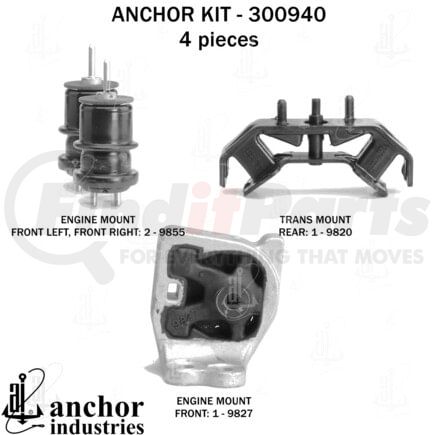 Anchor Motor Mounts 300940 ENGINE MNT KIT
