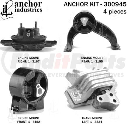 Anchor Motor Mounts 300945 ENGINE MNT KIT