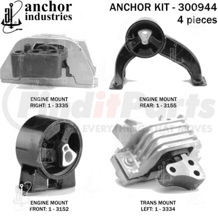 Anchor Motor Mounts 300944 ENGINE MNT KIT
