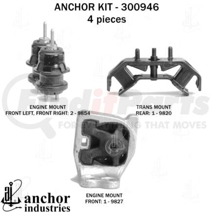 Anchor Motor Mounts 300946 ENGINE MNT KIT