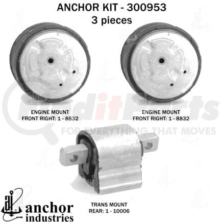Anchor Motor Mounts 300953 ENGINE MNT KIT