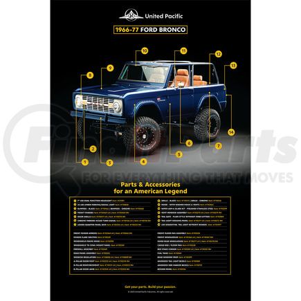 United Pacific 99239 Poster - for 1966-1977 Ford Bronco Parts