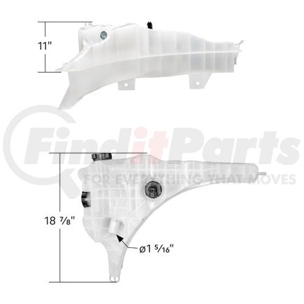 United Pacific 26002 Engine Coolant Reservoir - Pressurized, with Coolant Level Sensor, For Freightliner Cascadia