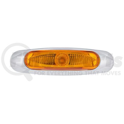 United Pacific 35995 Clearance/Marker Light - Chrome, 5-3/4" Wide, 3 LED, ViperEye Effect, Amber LED/Amber Lens