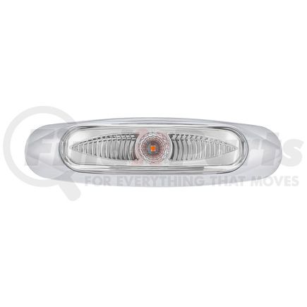 United Pacific 35997 Clearance/Marker Light - Chrome, 5-3/4" Wide, 3 LED, ViperEye Effect, Amber LED/Clear Lens