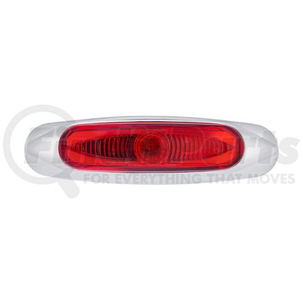 United Pacific 35996 Clearance/Marker Light - Chrome, 5-3/4" Wide, 3 LED, ViperEye Effect, Red LED/Red Lens