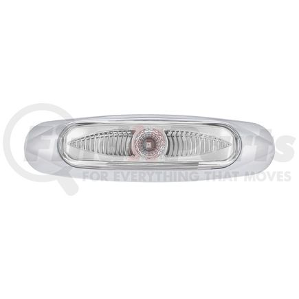 United Pacific 35998 Clearance/Marker Light - Chrome, 5-3/4" Wide, 3 LED, ViperEye Effect, Red LED/Clear Lens
