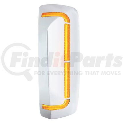 United Pacific 42232 Door Mirror Cover - 59 LED, Chrome, Plastic, with Sequential LED, Driver Side, for 2012-2023 Volvo VNL