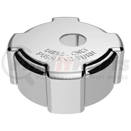 United Pacific 42524 Fuel Tank Cap - Chrome, Plastic, Locking, Double-Sided Tape Mount, For Freightliner