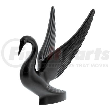 United Pacific 72016 Hood Ornament - Black, Swan Design, Stud Mount, Die-Cast, with Mounting Hardware