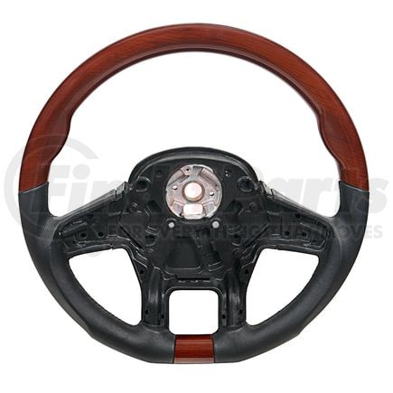 United Pacific 88190 Steering Wheel - 18 in., YourGrip, Leather/Wood, 36-Spline Mounting Adapter