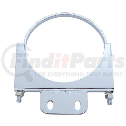 United Pacific 10292 Exhaust Clamp - 6", Chrome Finish, with 1-1/2" x 3-3/8" Plate, for Peterbilt Cab