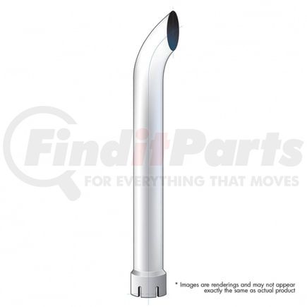 United Pacific C2-6-060 Exhaust Stack Pipe - 6", Curved, Expanded/Slotted Bottom, 60" L