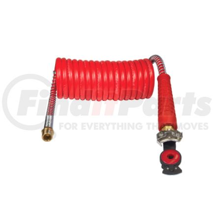 Tectran 16P15RHA Air Brake Hose Assembly - 15 ft., Coil, Red, with Anodized Gladhands