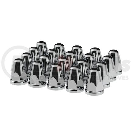 United Pacific 10060 Wheel Lug Nut Cover Set - 33mm x 2-5/8", Chrome, Plastic, Bullets, with Flange, Push-On Style