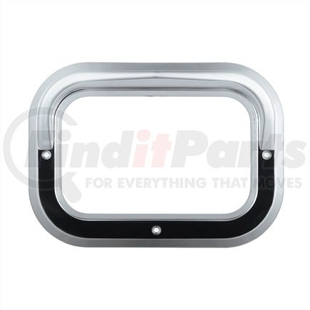 United Pacific 10485 Light Bezel - Chrome, Plastic, 3-Screw, Rectangular, Grommet Cover, with Visor