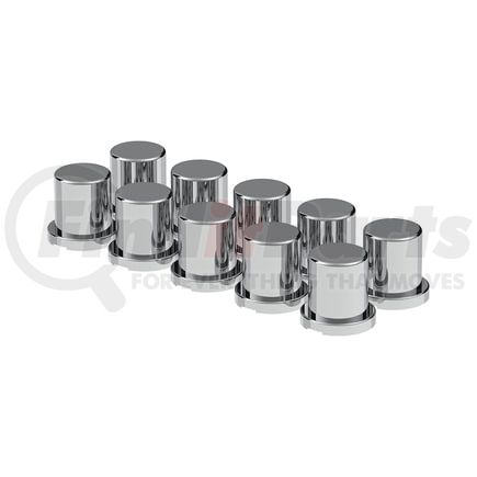 United Pacific 10756 Wheel Lug Nut Cover Set - 3/4" x 1 1/4", Chrome, Plastic, Flat Top, Push-On Style