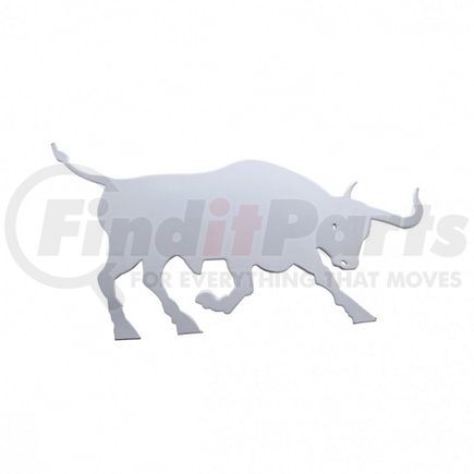 United Pacific 10909 Ornament - 12" x 7", Stainless, Raging Bull Cut-Out, Facing Right