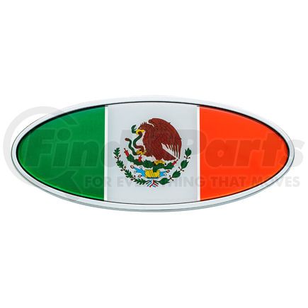 United Pacific 10924 Emblem - Chrome, Oval, Mexico Flag