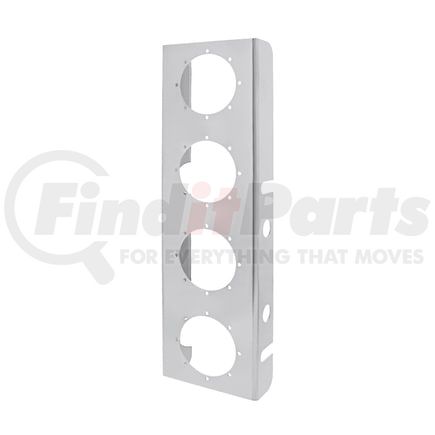 United Pacific 30260 Light Bar Bracket - Air Cleaner Bracket Only, Front, Stainless, 8 Light Cut-Outs, for Peterbilt