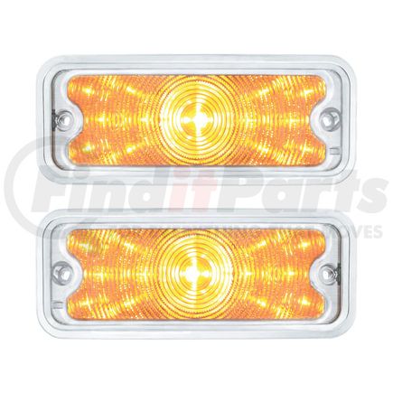 United Pacific 111109 Parking Light - Front, Amber LED/Clear Lens, 17 LEDs, with Stainless Steel Trim