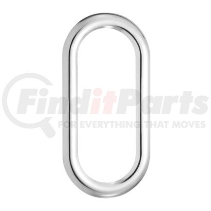 United Pacific 21718-1 Window Trim - Stainless, Oval, for Peterbilt