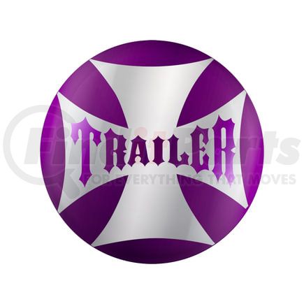 United Pacific 23229-2P Air Valve Knob Sticker - "Trailer" Maltese Cross, Purple