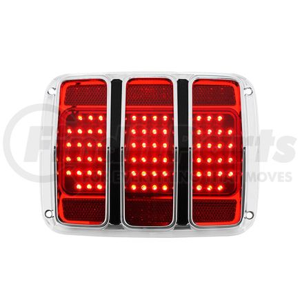 United Pacific FTL6411LED Tail Light - 68 LED, with Chrome Housing and Rim, for 1964.5-1966 Ford Mustang