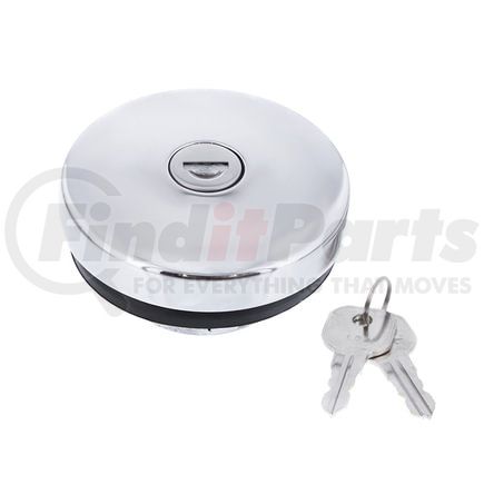 United Pacific S1301 Fuel Tank Cap - Chrome, Vented Locking, with 2 Keys, for Various 1947-1971 Chevy and Ford Vehicles
