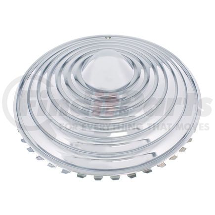 United Pacific SBC01-14 Axle Hub Cap - 14", Chrome, Starburst