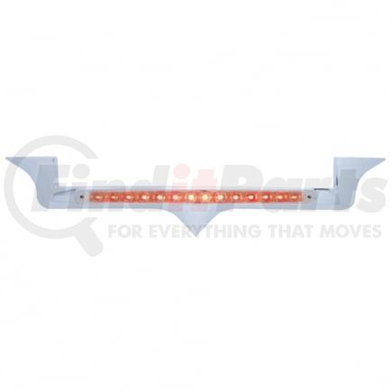 United Pacific 37820 Hood Emblem - Chrome, with 14 LED Light Bar, Red LED/Clear Lens, for Kenworth