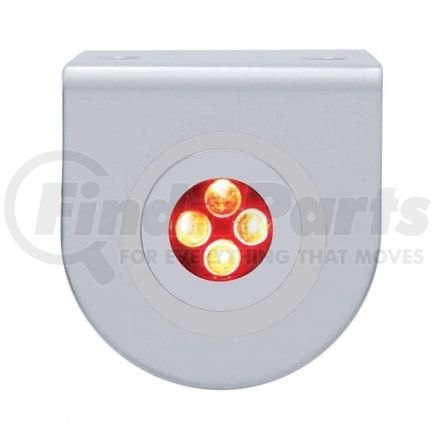 United Pacific 37858 Marker Light - LED, with Bracket, 4 LED Fastener Light, Clear Lens/Red LED, Stainless Steel
