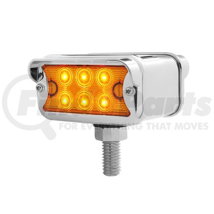 United Pacific 39412 Auxiliary Light - 6 LED Dual Function T Mount Double Face Light, with Horizontal Visor, Amber & Red LED/Amber & Red Lens