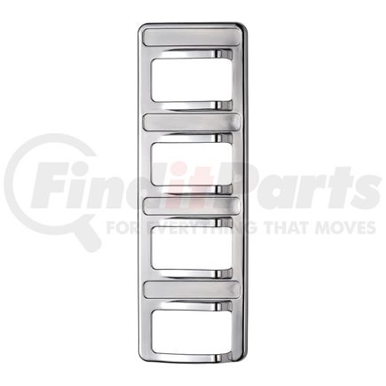 United Pacific 41769 Rocker Switch Cover - 4 Switches, Chrome, for 2014+ Peterbilt