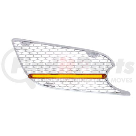 United Pacific 41785 Grille Air Intake - RH, Chrome, with "Glo" LED Light, Amber LED/Amber Lens, for 2013+ Peterbilt 579
