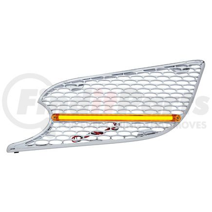 United Pacific 41779 Grille Air Intake- LH, Chrome, with "Glo" LED Light, Amber LED/Amber Lens, for 2013+ Peterbilt 579
