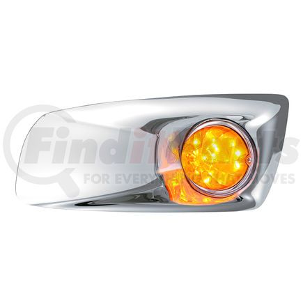 United Pacific 42700 Fog Light Cover - LH, with 17 LED Watermelon Light, Amber LED/Amber Lens, for Kenworth T660