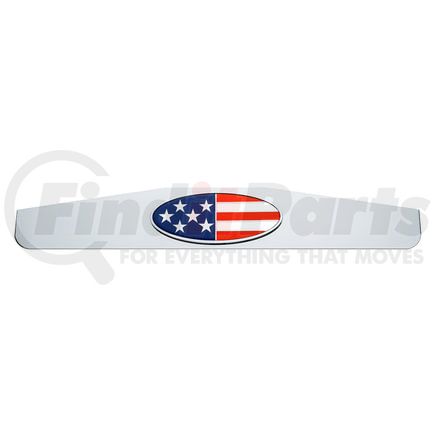 United Pacific 67008 Mud Flap Weight - 4" x 24", Chrome Bottom, with Oval USA Flag Emblem