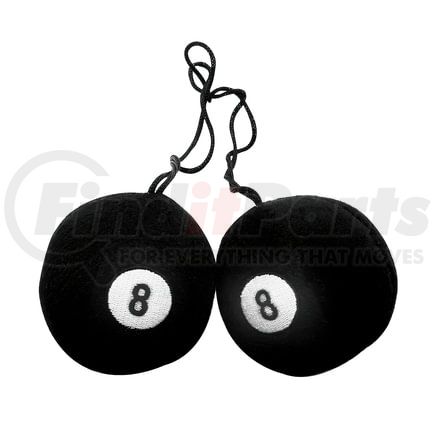 United Pacific 70204 Interior Rear View Mirror Decoration - Fuzzy 8 Ball