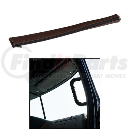 United Pacific 70413 Grab Handle - Grab Bar Cover, 17" Driver Assist, Brown Engineered Leather