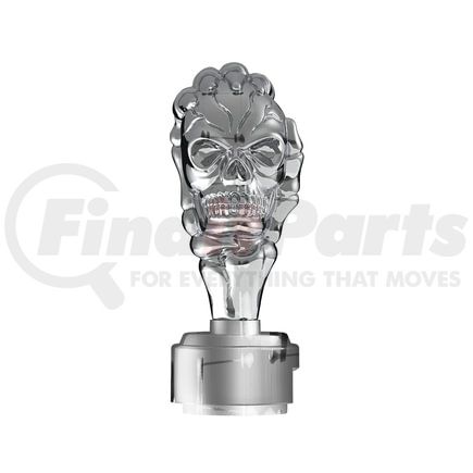United Pacific 70709 Manual Transmission Shift Knob - Gearshift Knob, Chrome, Skull, 13/15/18 Speed, with Adapter