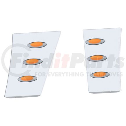 Panelite 10682231 HOOD EXTENSION PANEL PAIR PB 389 SH '18+ WIDE REPLACEMENT W/M1 AMBER LED (3)