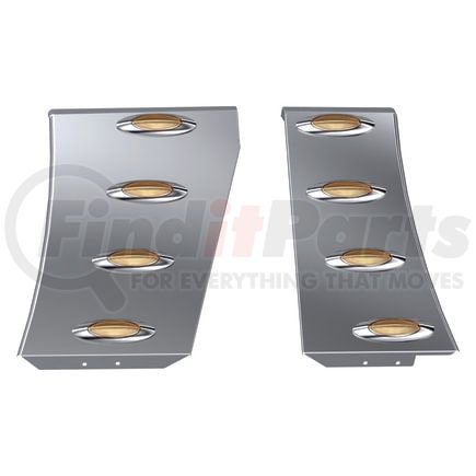 Panelite 10682237 ELITE HOOD EXTENSION PANEL PAIR PB 389 LH '18+ 4" WIDE W/M1 AMBER LED (4)