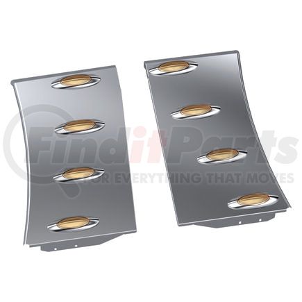 Panelite 10682239 ELITE HOOD EXTENSION PANEL PAIR PB 389 SH '18+ 4" WIDE W/M1 AMBER LED (4)