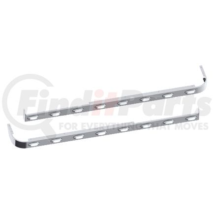 Panelite 10982575 SLEEPER SKIRT PAIR PB 579 58" LONG W/EXT CAB EXH 3" W W/M5 AMBER CLEAR LED (8)